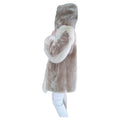 Sheared Beaver Fur Coat with Fur Trim (Size 8-M) ~no duties