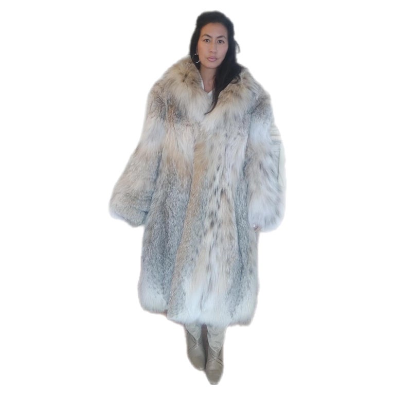Lightweight Canadian lynx fur coat size 20 L ~no duties