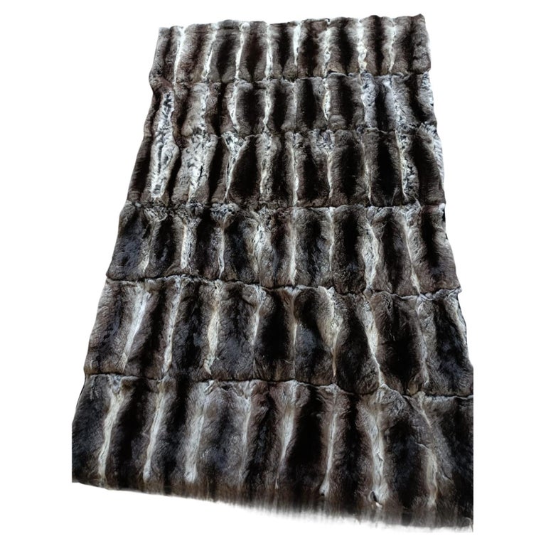 Brand New Chinchilla Fur Blanket (Size 40"x60") Loro Piana ~no duties