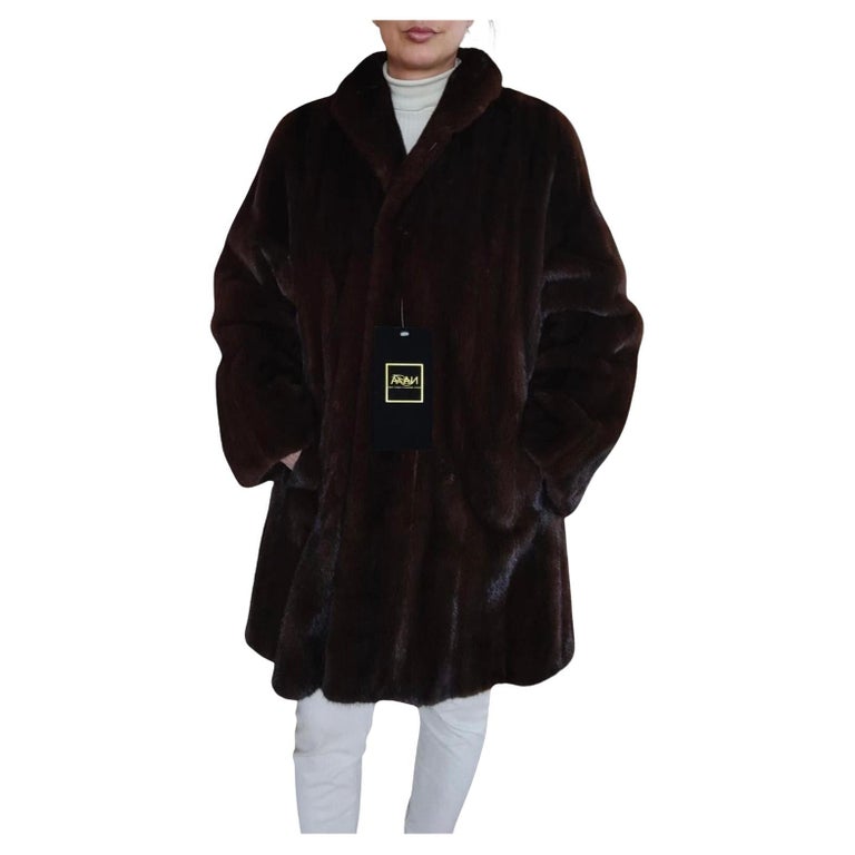 Brand new demi buff female mink fur coat size S 8 ~no duties