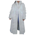 lightweight white saga Chevron white fox fur coat size 12 L ~no duties