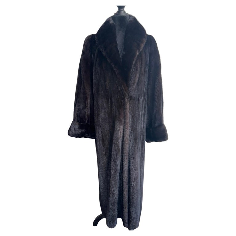 Unused dark brown mink fur coat size 12 L ~no duties