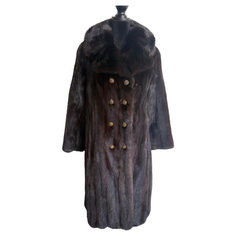 Christian Dior ranch mink fur notch collar fur coat size 10 M ~no duties
