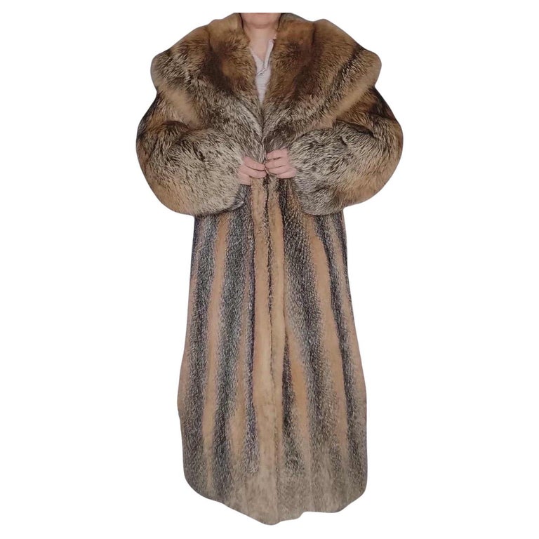Brand new American gray fox fur coat size 14-18 L ~not duties