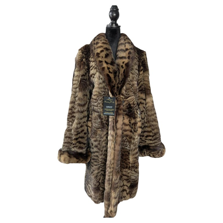 European wild cat fur coat size 18 ~no duties